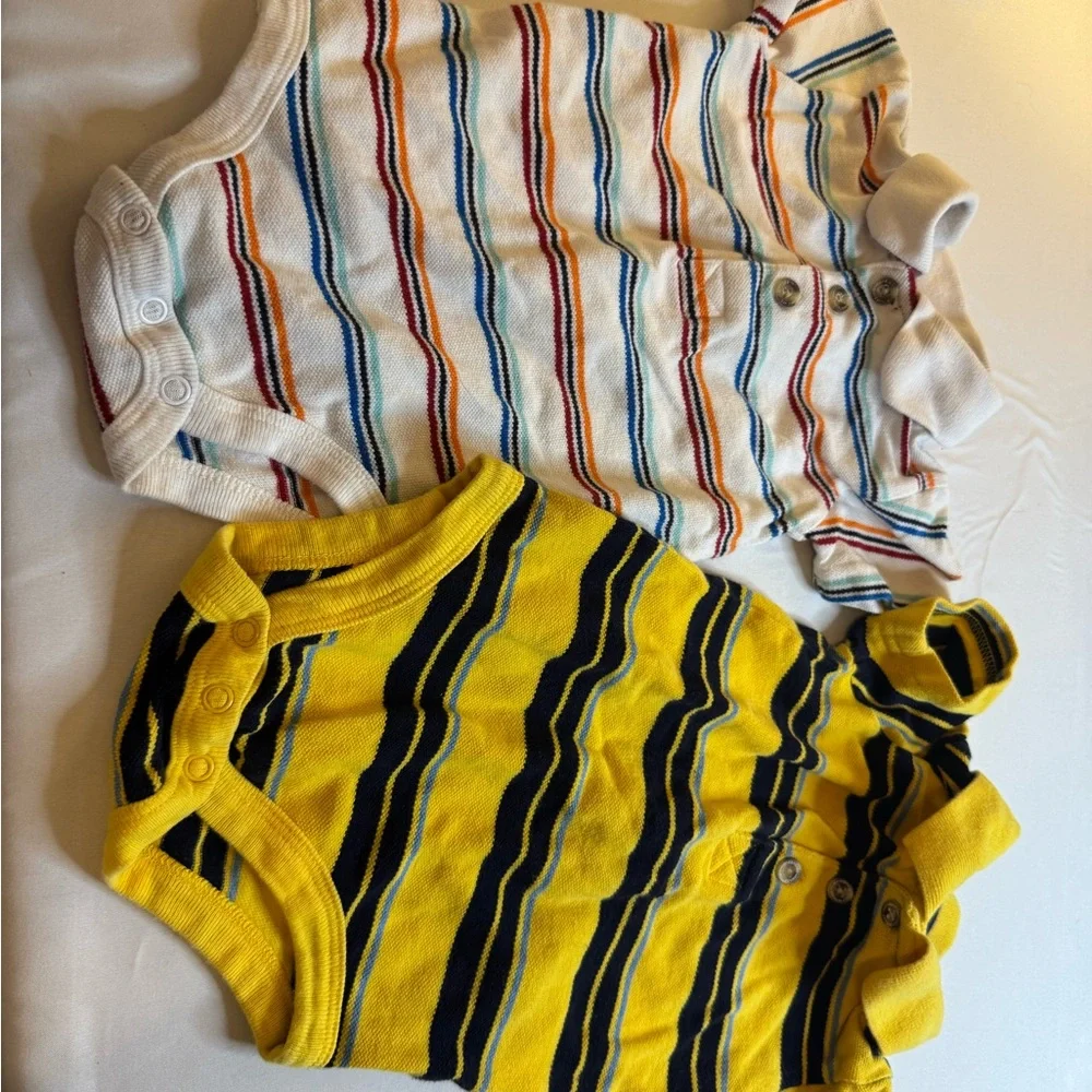Wonderkids Vibrant Striped Onesies, (Size 12 Months), 2 Baby Outfits - Picture 2 of 11